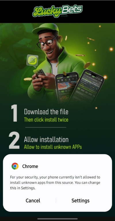Chrome unknown-app warning