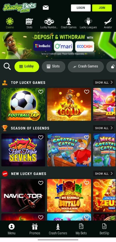 LuckyBets ZW mobile app