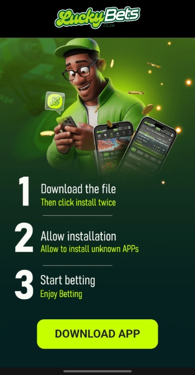 LuckyBets app download page