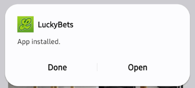 LuckyBets app installed successfully
