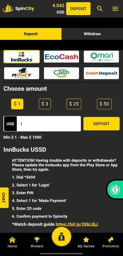 Spin City deposit