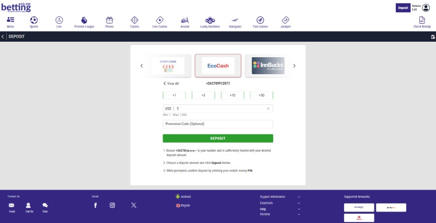 MWOS - Ecocash Betting Sites
